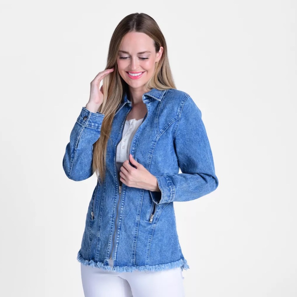 Women’s Mod X Lace-up Hi-Lo Denim Jacket